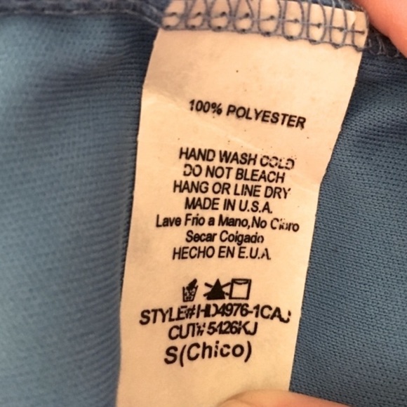 Baby Blue Mini Sundress Aztec Print Spaghetti Strap, Small EUC by Decapolis - Picture 10 of 11